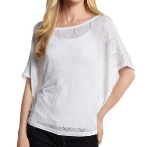 White House/Black Market Diamond Pointelle Stitch Sweater Poncho Top NWT $88